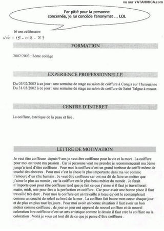 Cv Et Lettre De Motivation Coiffeuse