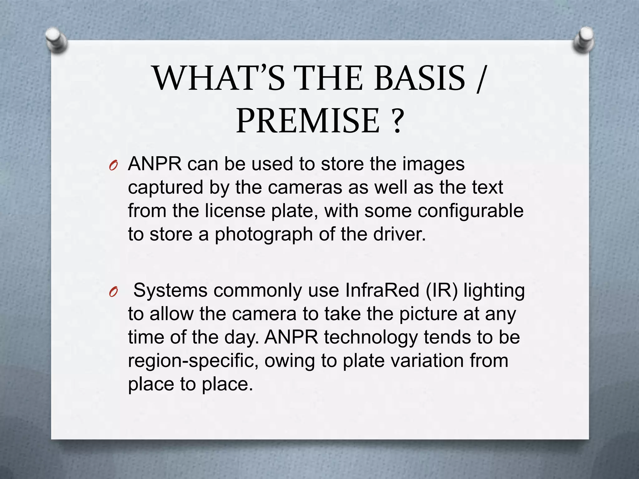 Automatic Number Plate Recognition (ANPR) | PPTX