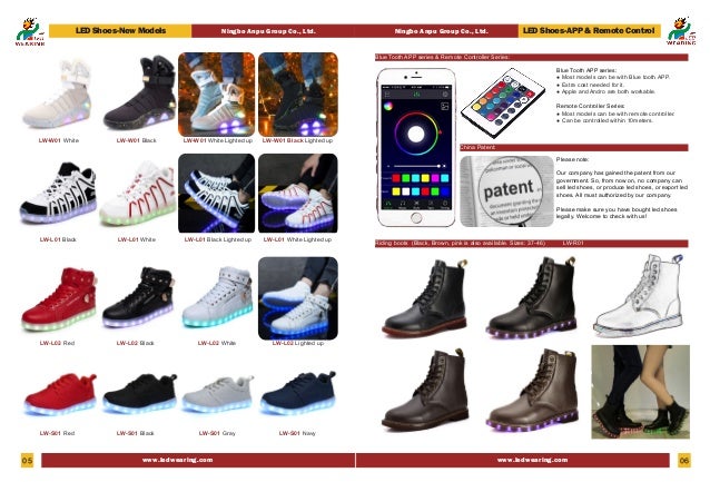 name brand led shoes