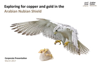 Corporate	Presenta,on	
March	2017	
Exploring	for	copper	and	gold	in	the	
Arabian	Nubian	Shield	
 
