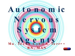 Autonomic Nervous System Agents Ma. Tosca Cybil A. Torres, RN, MAN  