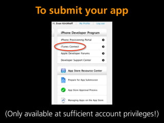 To submit your app




(Only available at sufficient account privileges!)
 