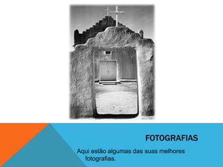 FOTOGRAFIAS
Aqui estão algumas das suas melhores
  fotografias.
 