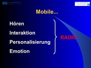 Mobile... Hören Interaktion Personalisierung Emotion RADIO 