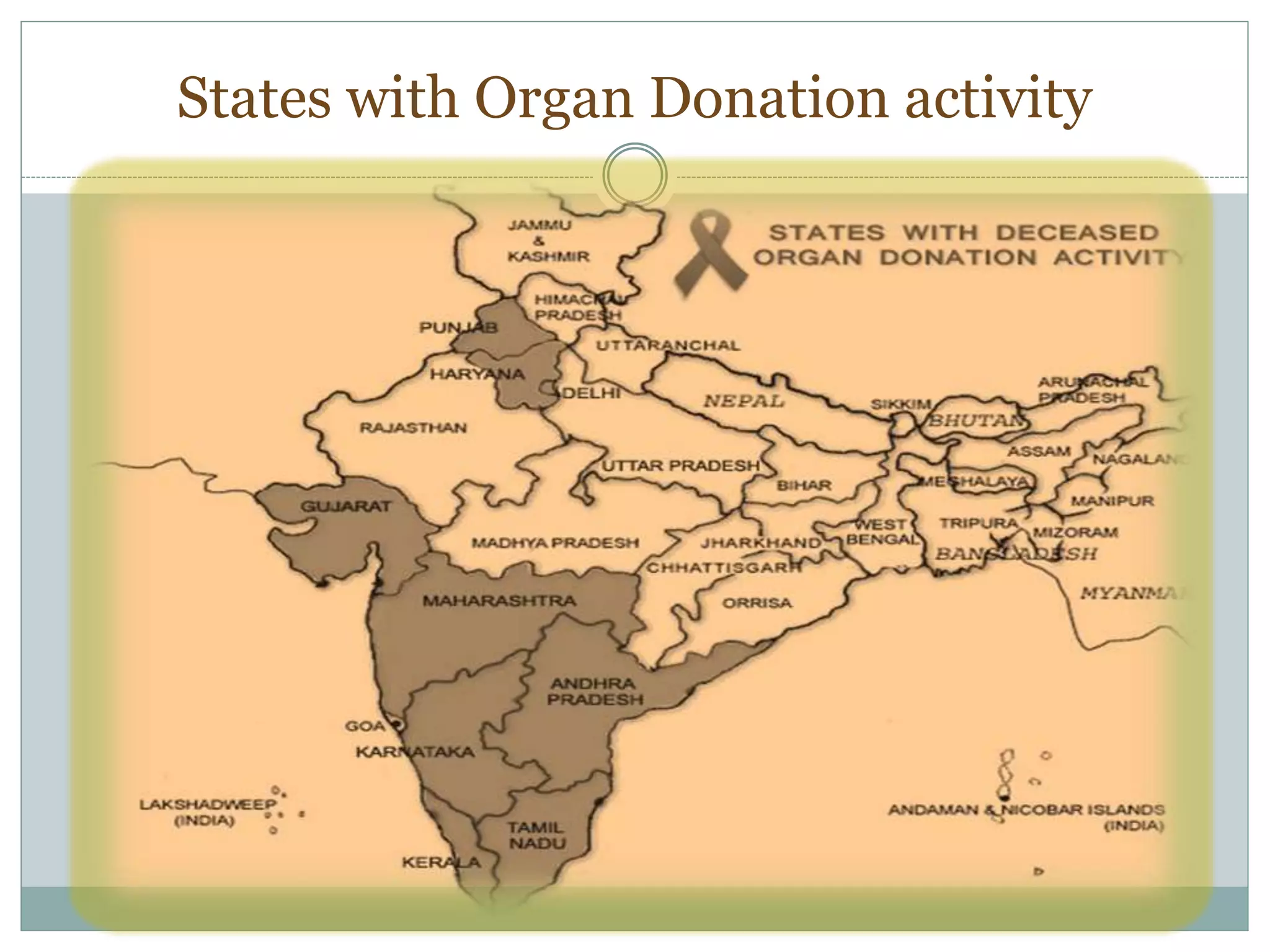 States with Organ Donation activity
 