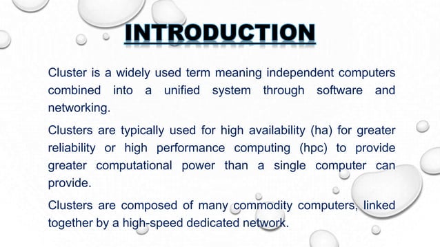 CLUSTER COMPUTING | PPT