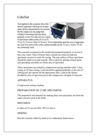 Cubical Test Cube Anshul pwd training report | DOCX