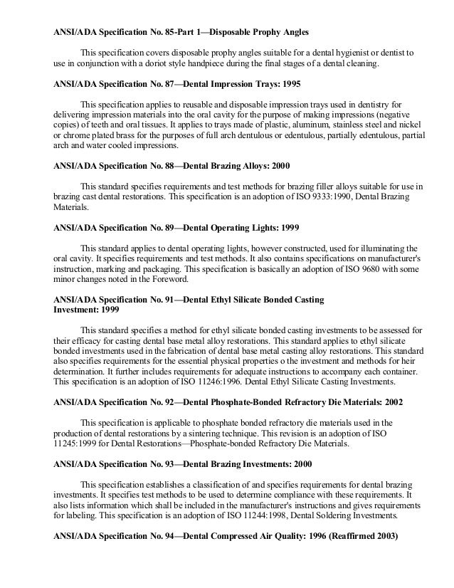 Ansi & ada specification no. 32