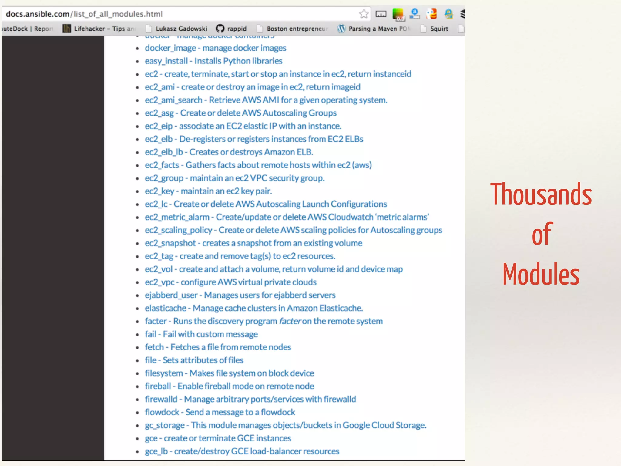 Thousands 
of 
Modules 
 