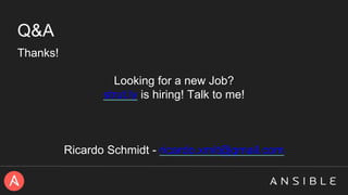 Q&A
Thanks!
Looking for a new Job?
strut.ly is hiring! Talk to me!
Ricardo Schmidt - ricardo.xmit@gmail.com
 