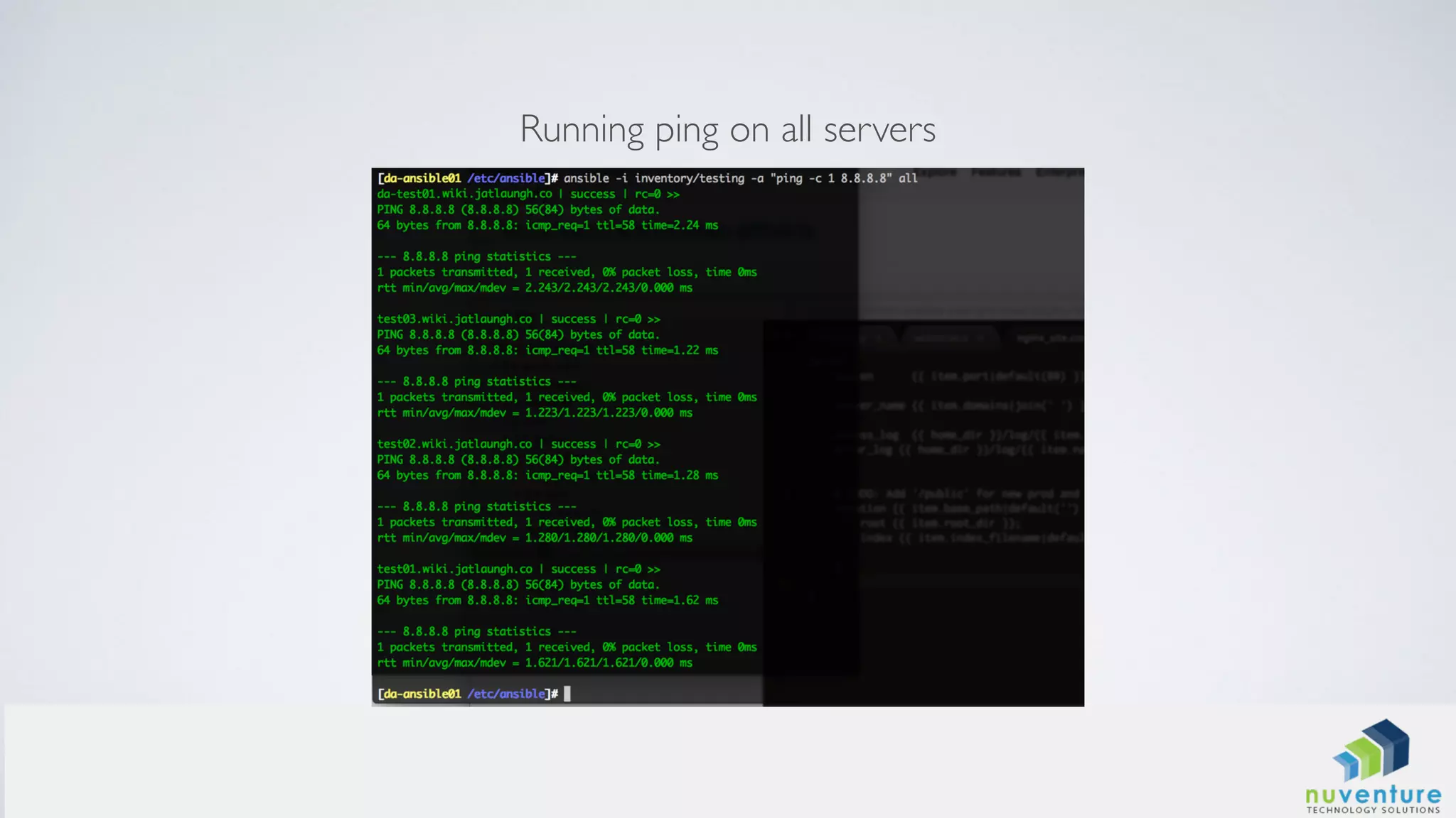 Running ping on all servers
 