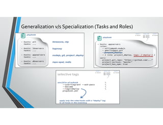 Generalization v/s Specialization (Tasks and Roles)
 