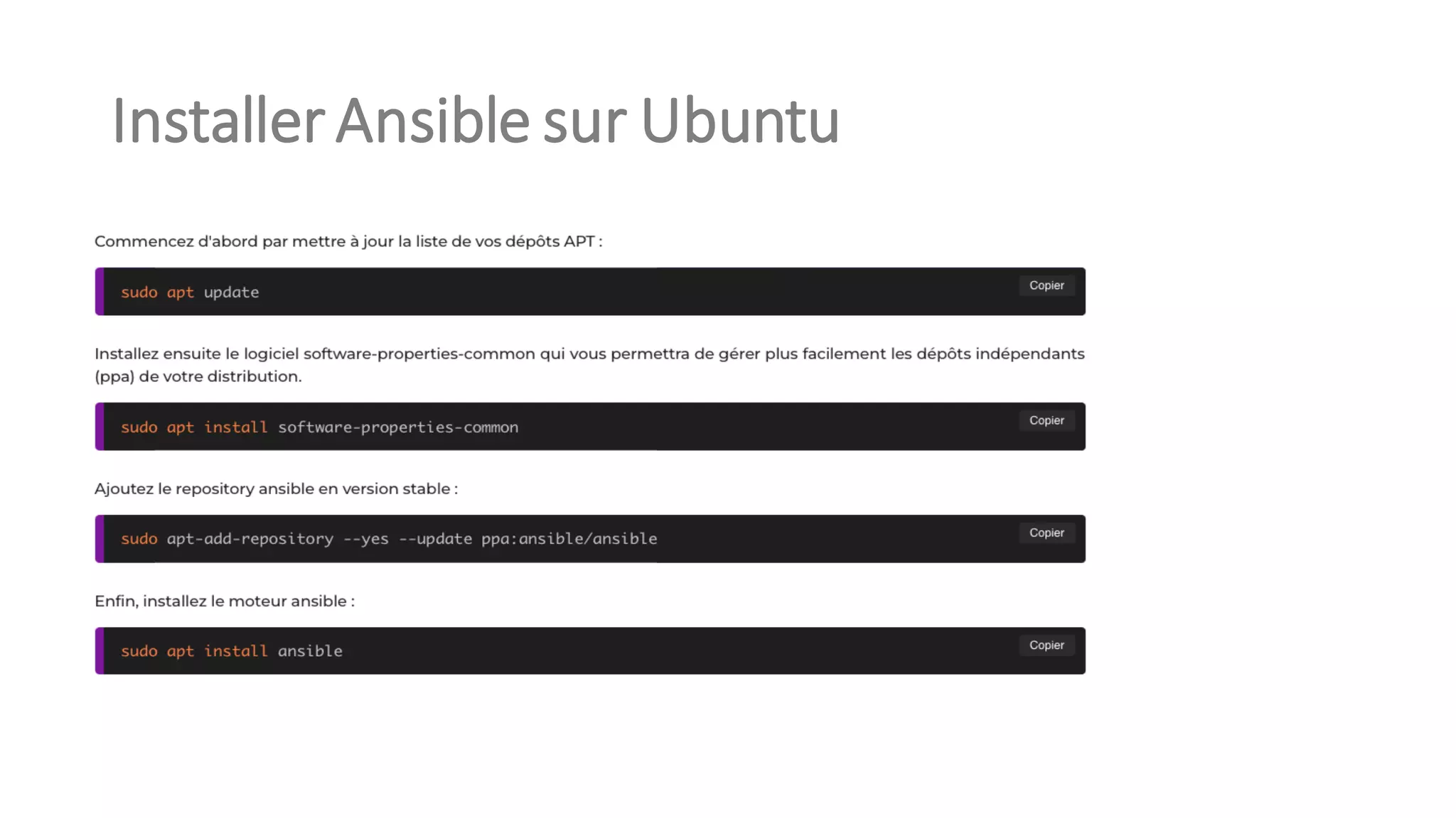 InstallerAnsible sur Ubuntu
 
