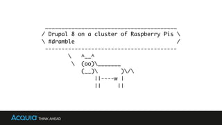 ________________________________________
/ Drupal 8 on a cluster of Raspberry Pis 
 #dramble /
---------------------------...