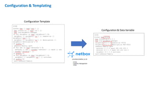 Configuration & Data Variable
Configuration Template
Configuration & Templating
 