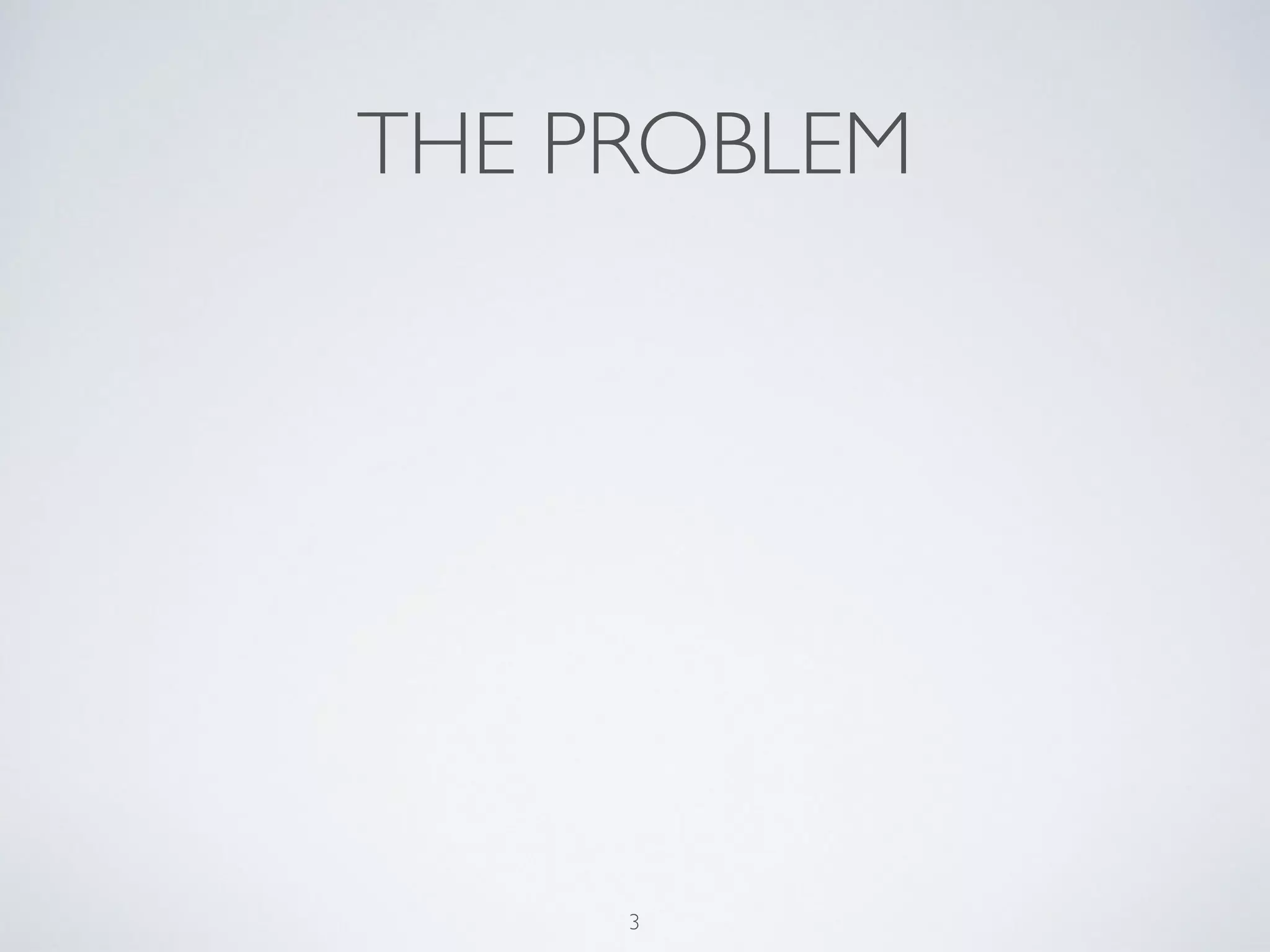 THE PROBLEM
3
 