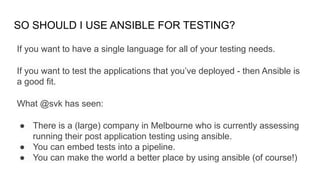 Ansible testing | PDF | Cloud Computing | Internet