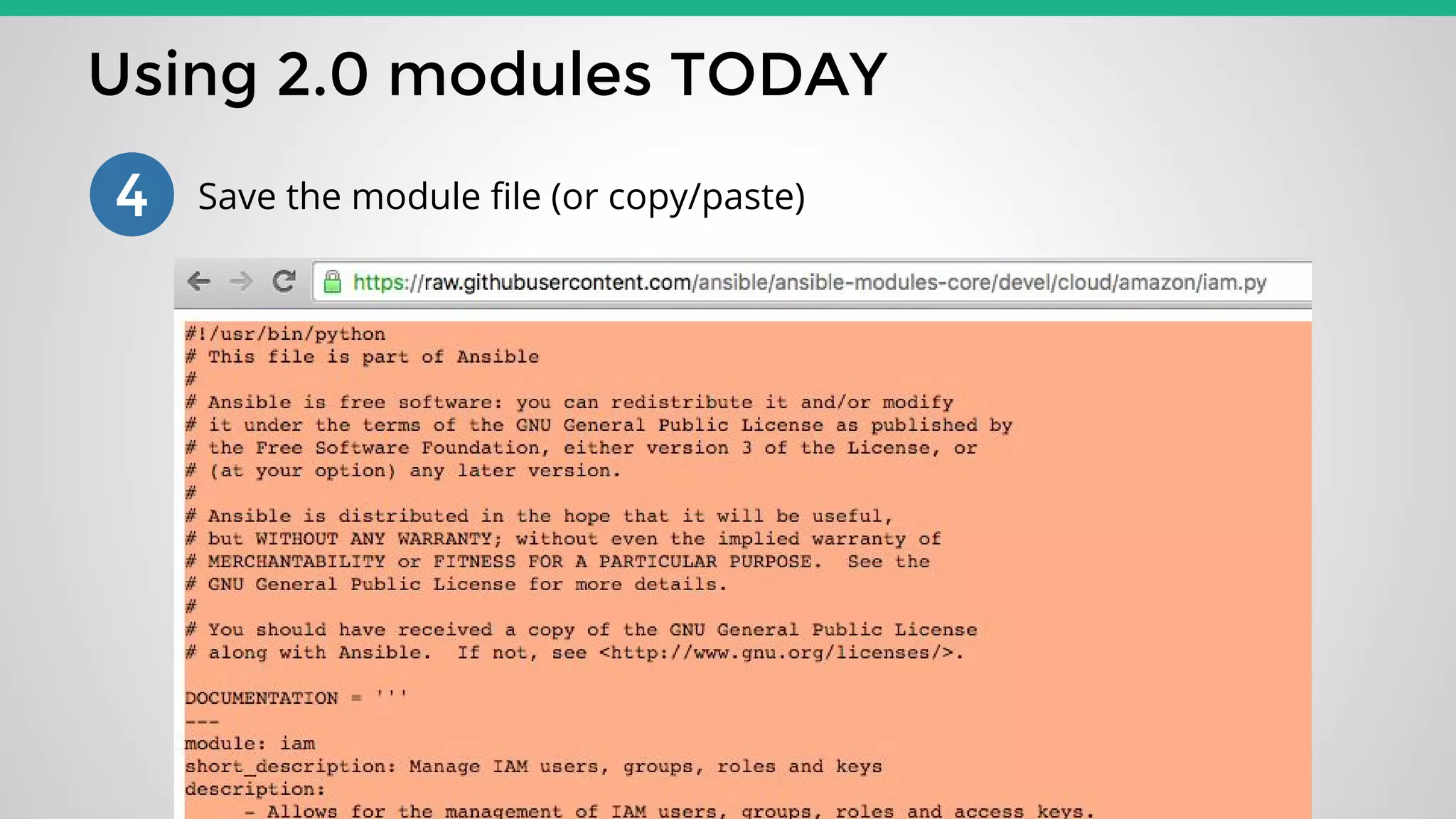 Using 2.0 modules TODAY
4 Save the module file (or copy/paste)
 