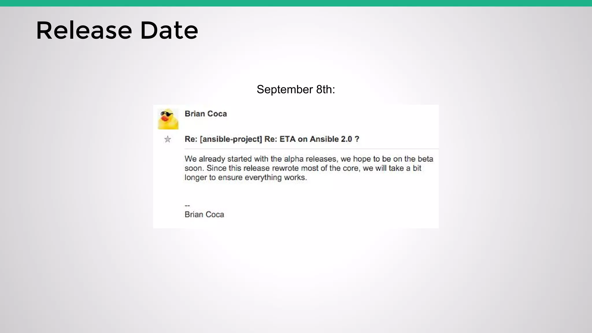 Release Date
September 8th:
 