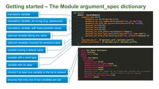 Ansible module development 101 | PPTX
