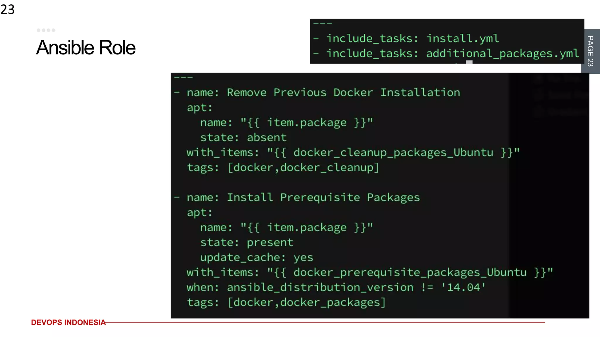 PAGE23
DEVOPS INDONESIA
Ansible Role
23
 