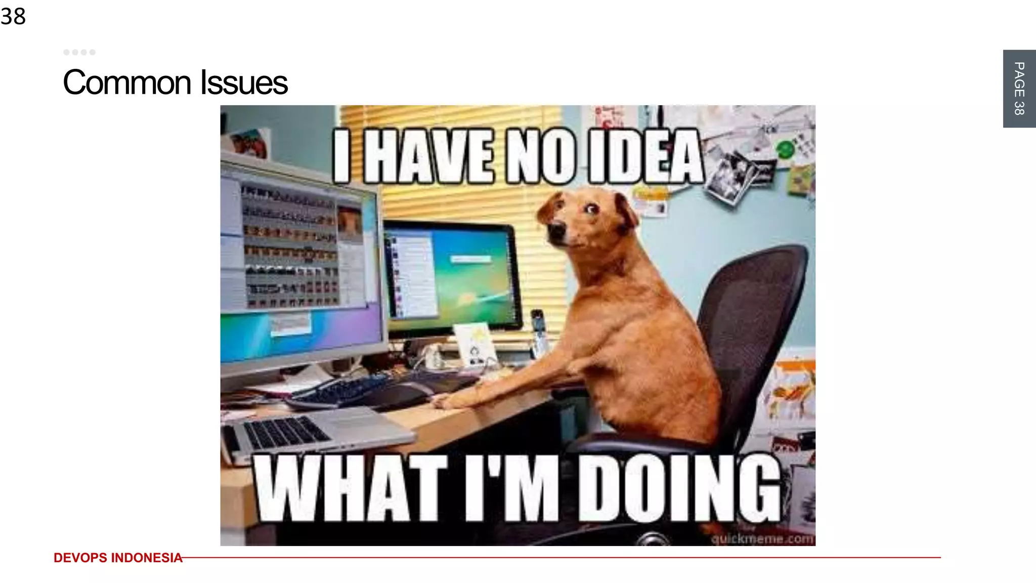 PAGE38
DEVOPS INDONESIA
Common Issues
38
 