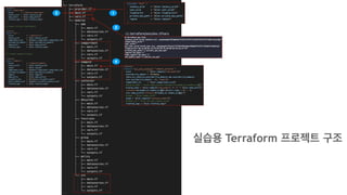 ~/.terraform/env/env.tfvars
2
3
4
1
실습용 Terraform 프로젝트 구조
 