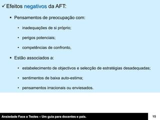 Ansiedade F Testes