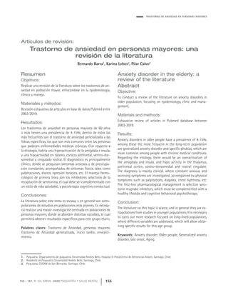 trastorno de ansiedad en el adulto mayor | PDF