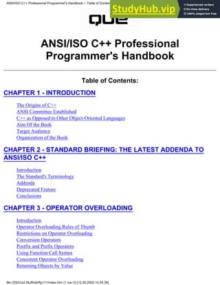 ANSI ISO C Professional Programmer S Handbook | PDF
