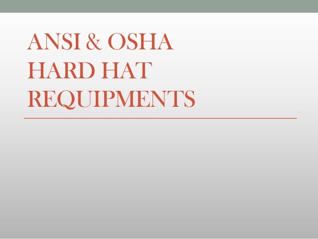 ansi hard hat standard