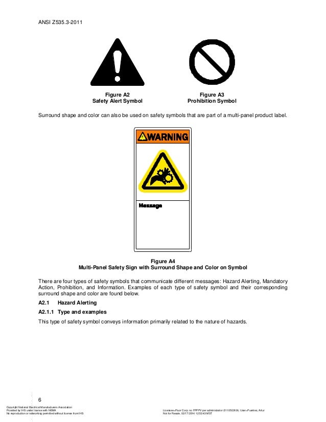Ansi z535.3 2011 criteria for safety symbols