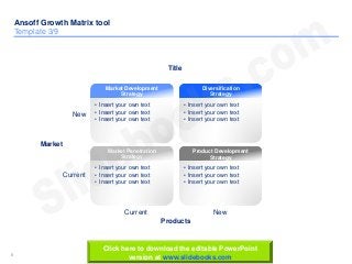 Ansoff growth matrix templates Slide 8