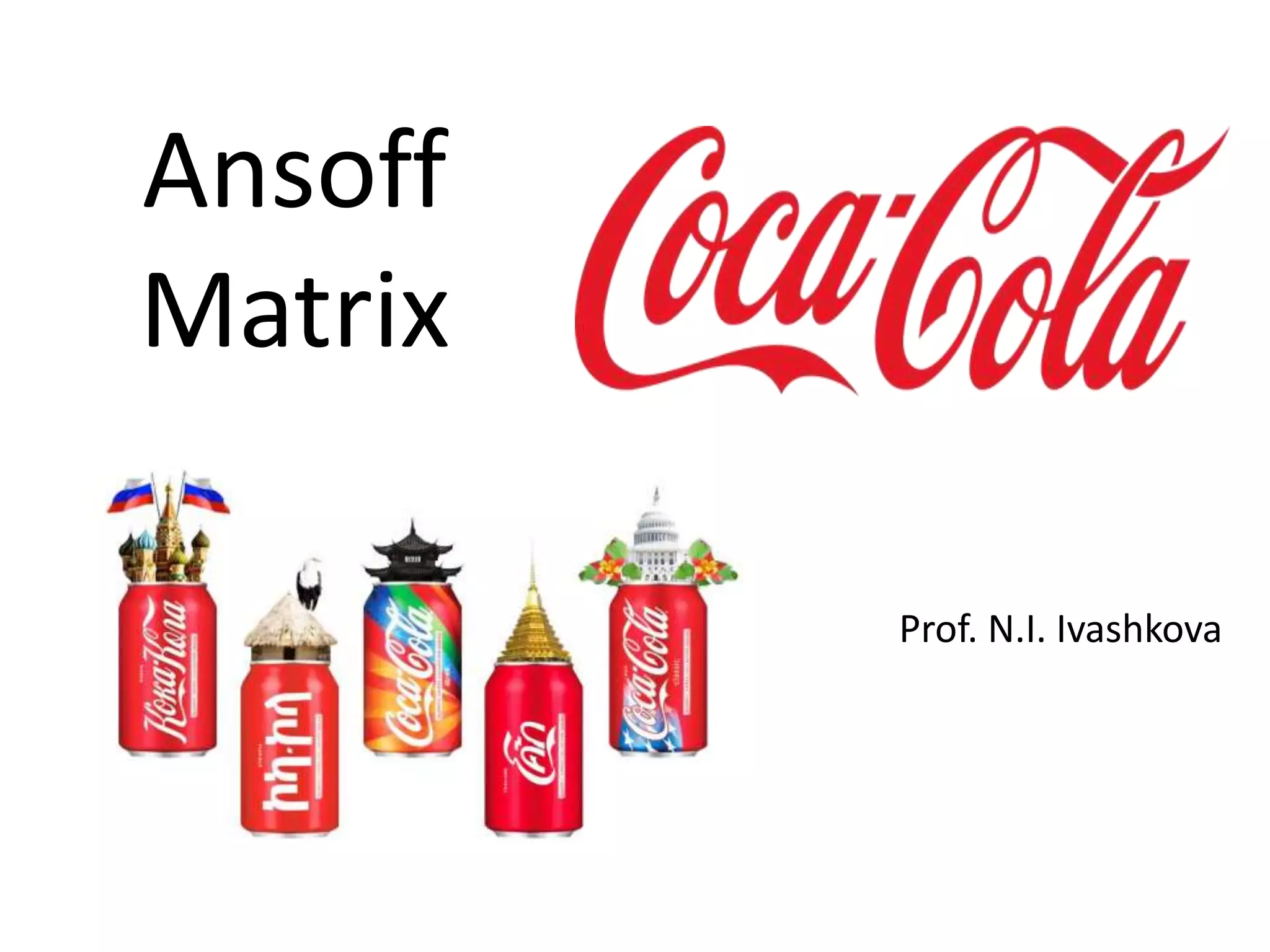 Ansoff
Matrix
Prof. N.I. Ivashkova