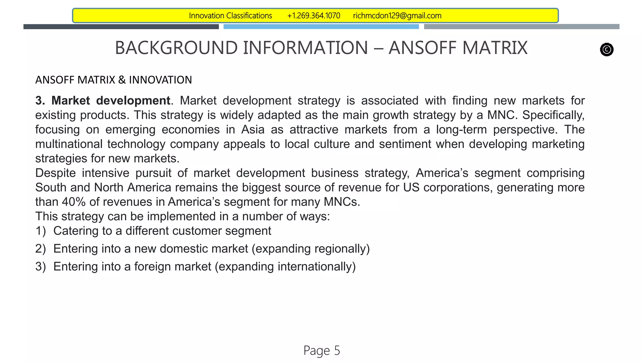 Ansoff matrix and disruptive innovation final v1.2 r mc donnell | PPT