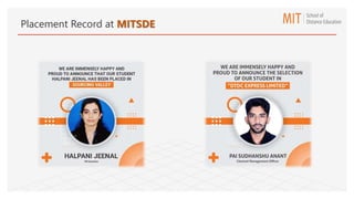 Placement Record at MITSDE
 