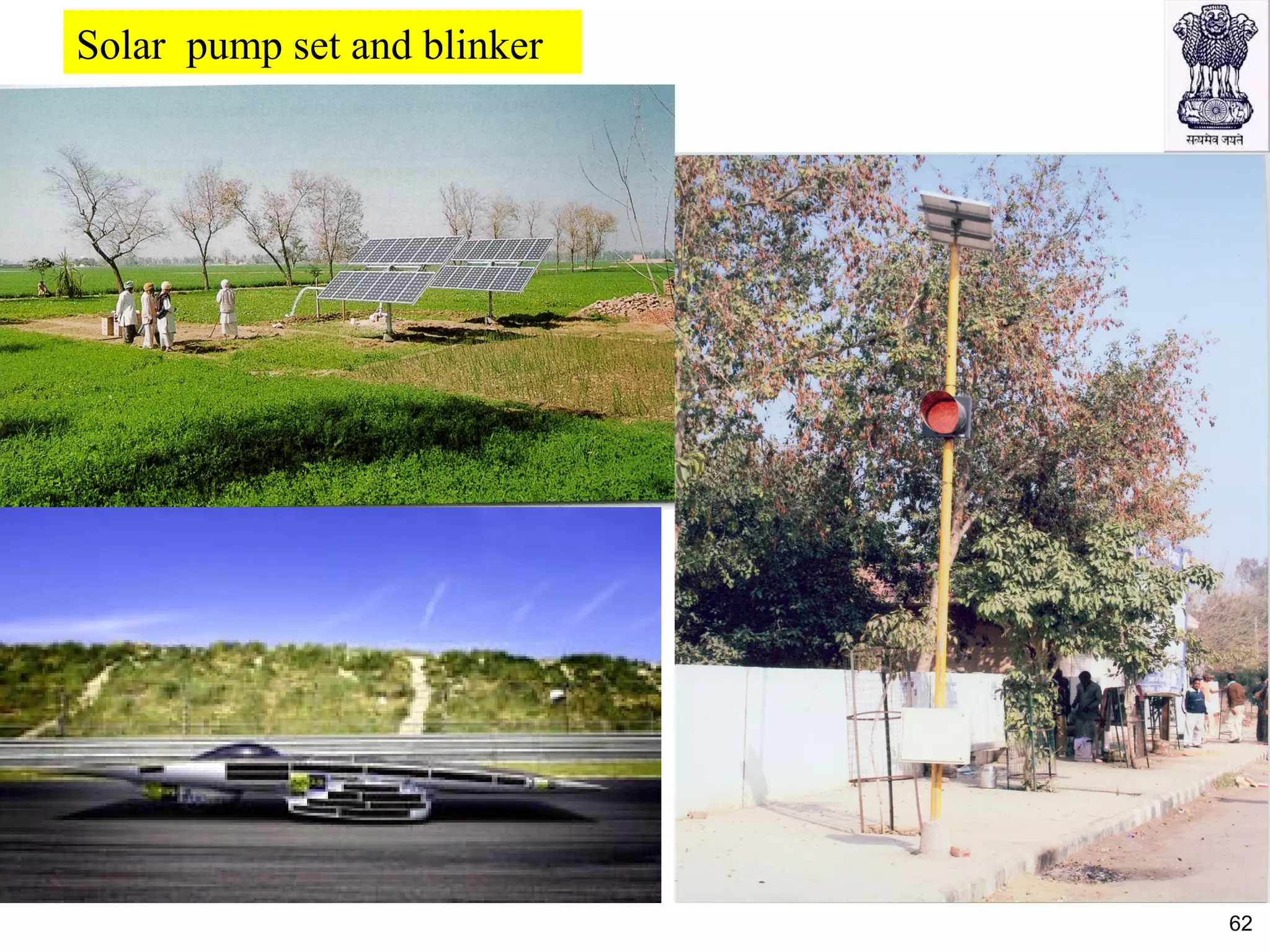 Solar pump set and blinker
62
 