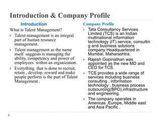 Talent Management Introduction Example An study of talent management ppt | PPTX