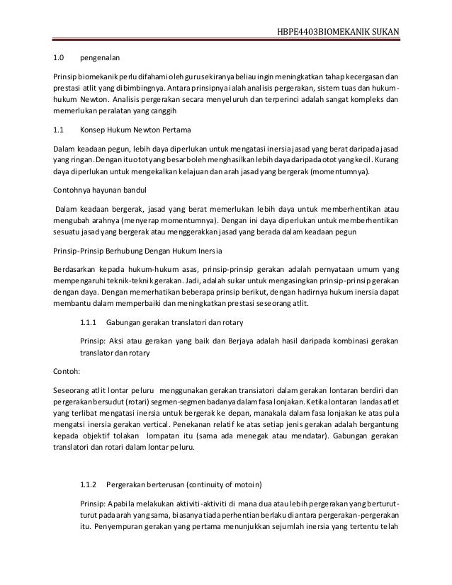 Ansur Maju Biomekenikal Dalam Sukan