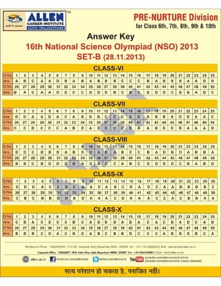 Answer key-16th-nso-2013