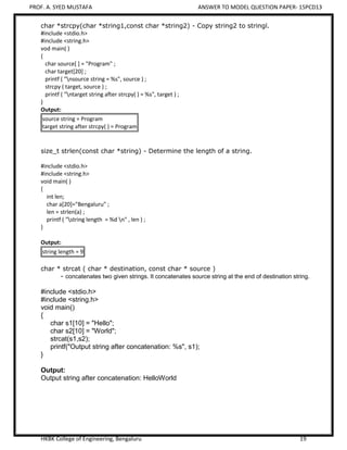 VTU PCD Model Question Paper - Programming in C | PDF