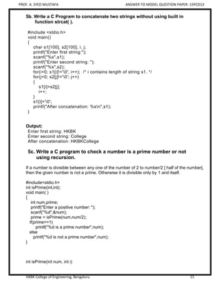 VTU PCD Model Question Paper - Programming in C | PDF