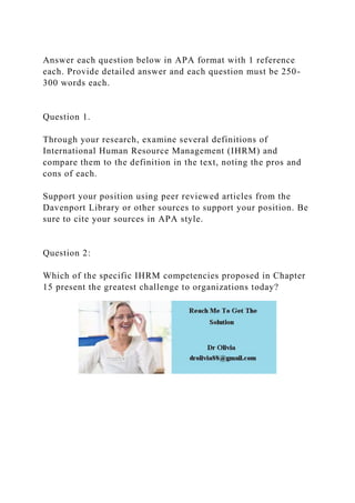 Answer each question below in APA format with 1 reference each. Prov | PDF