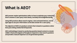 Answer Engine Optimization (AEO): The Future of Search Visibility and ...