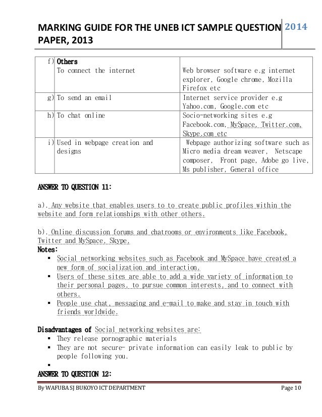 Answer guide to uneb sample question paper 2013 print by WAFUBA SJ BU…