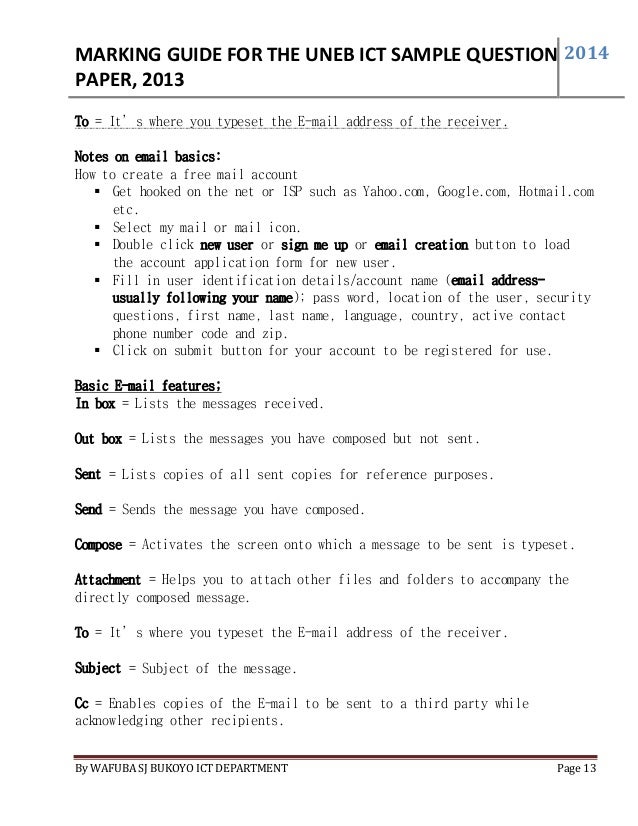 Answer guide to uneb sample question paper 2013 print by WAFUBA SJ BU…