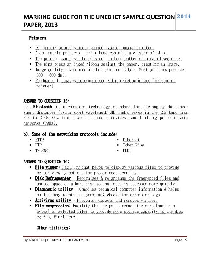 Answer guide to uneb sample question paper 2013 print by WAFUBA SJ BU…