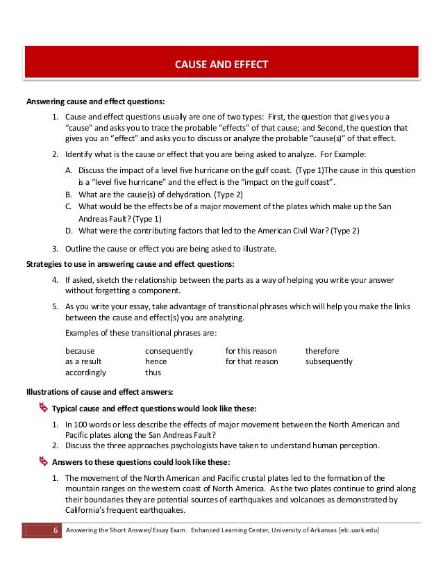 Outline answers on essay questions