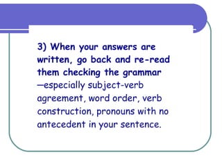 Answering comprehension questions