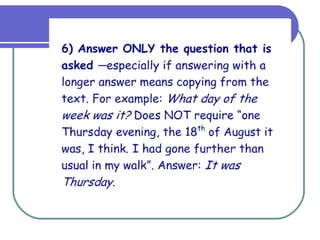 Answering comprehension questions